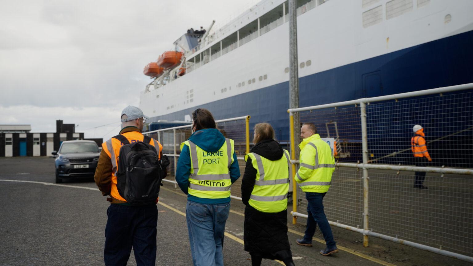 The Helix8 and Digital Catapult teams on a site walk at the Port of Larne